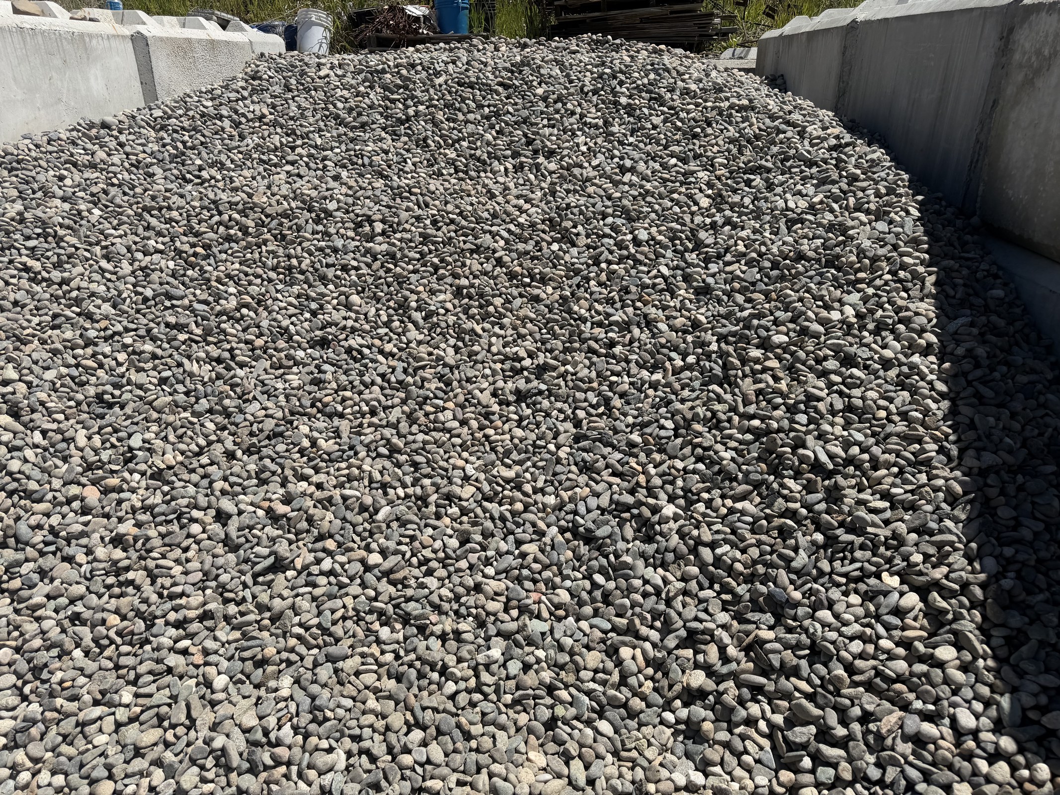 River Rock material pile