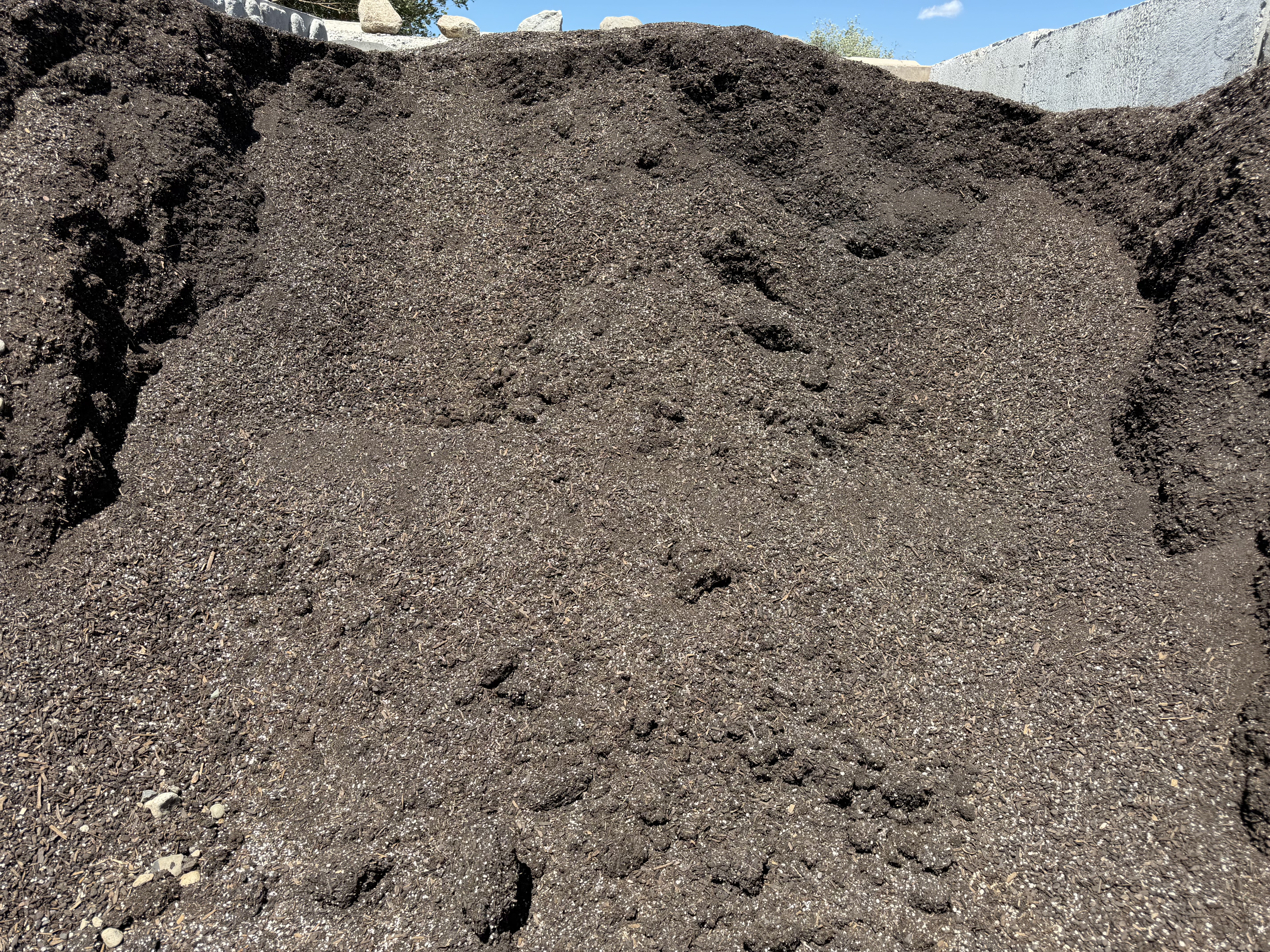 Mulch forest compost material pile
